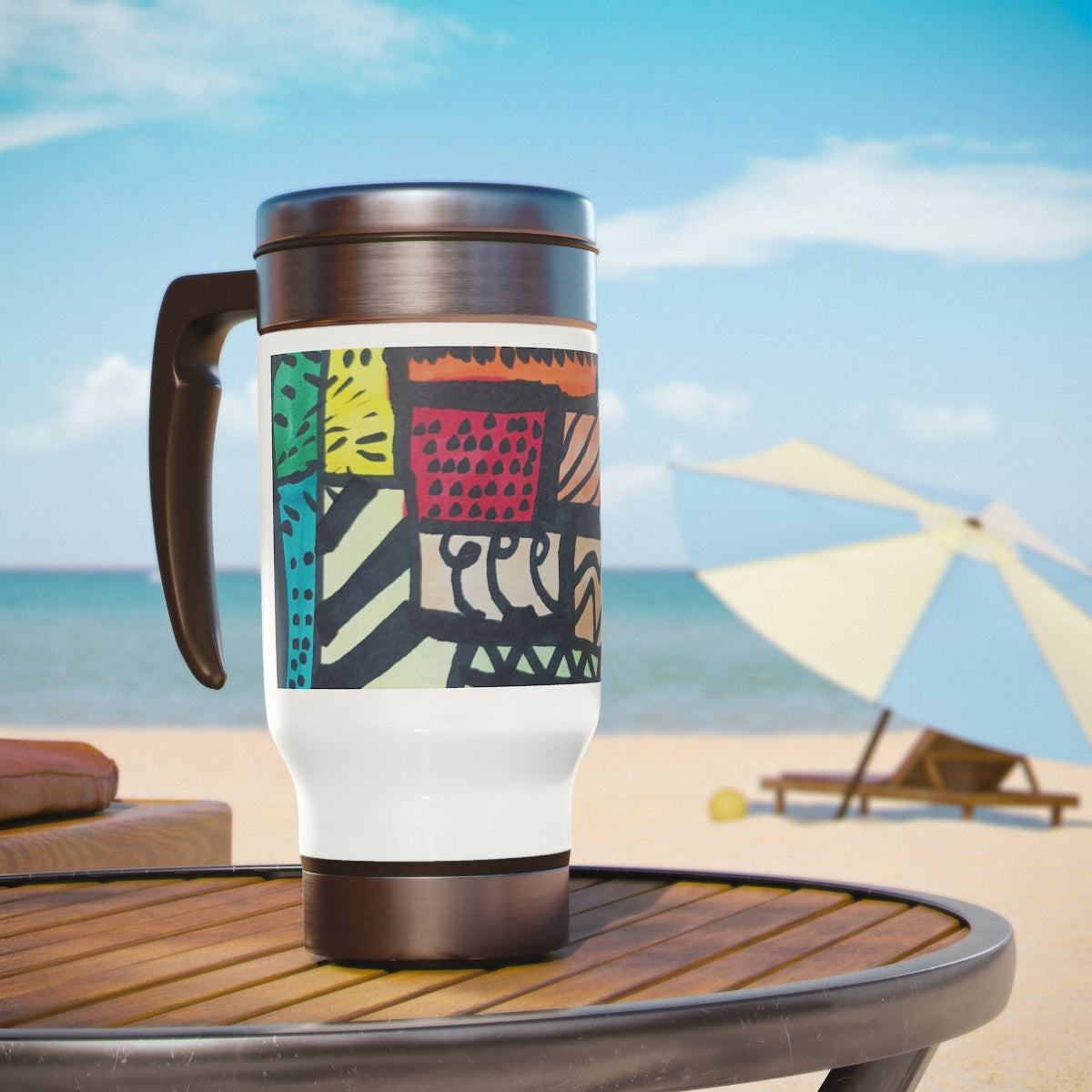 Stainless Steel Travel Mug with Handle, 14oz