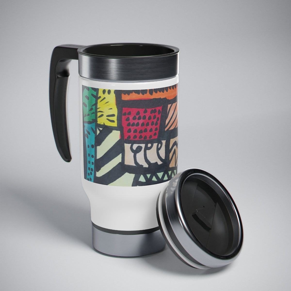 Stainless Steel Travel Mug with Handle, 14oz